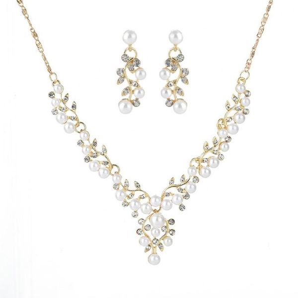 earrings & necklace women pearl with diamonds bridal jewelry simple v-shaped item set, Silver
earrings & necklace women pearl with diamonds bridal jewelry simple v-shaped item set, Silver