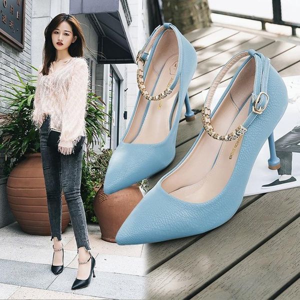 dress shoes summer brief crystal ankle strap buckle woman solid pointed toe shallow thin high heels ladies party pumps footwear, Black
dress shoes summer brief crystal ankle strap buckle woman solid pointed toe shallow thin high heels ladies party pumps footwear, Black