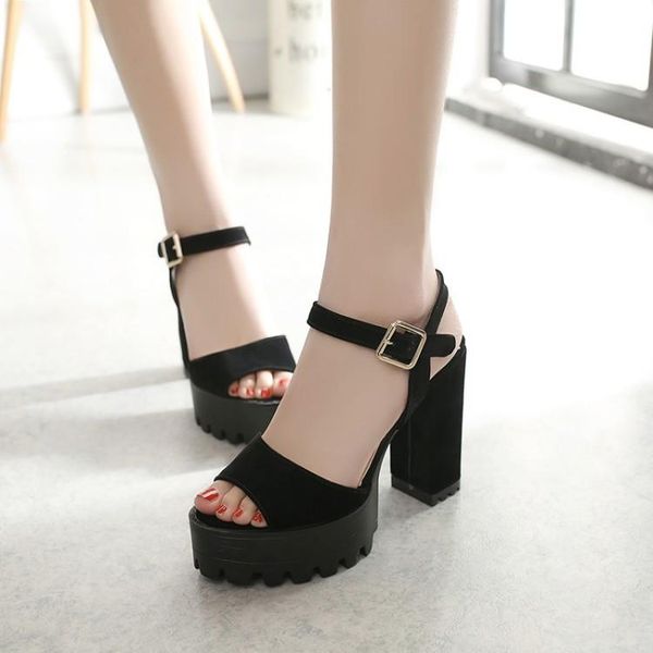 summer punk sandals women chunky block square high heels gladiator lady thick platform shoes vintage 34-43, Black
summer punk sandals women chunky block square high heels gladiator lady thick platform shoes vintage 34-43, Black