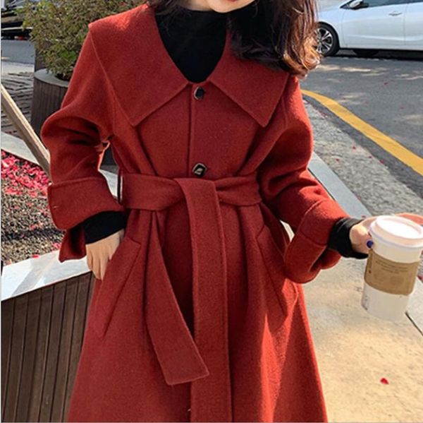 women's wool & blends chic autumn winter hepburn loose ladies overcoat temperament slim red orange black belt female thick woolen coat
women's wool & blends chic autumn winter hepburn loose ladies overcoat temperament slim red orange black belt female thick woolen coat