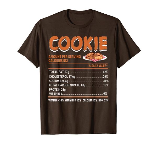 thanksgiving cookie costume nutritional facts i love baking t-shirt, White;black