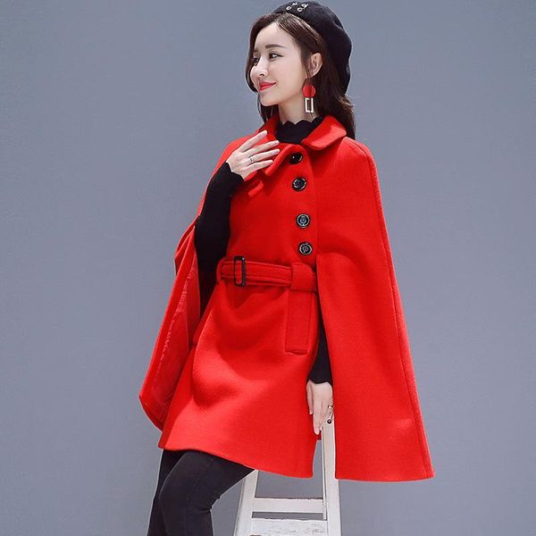 women's wool & blends 2021 winter woolen coat female xiaoxiangfeng korean fashion celebrity shawl cloak, Black
women's wool & blends 2021 winter woolen coat female xiaoxiangfeng korean fashion celebrity shawl cloak, Black