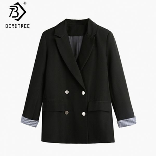 autumn double breasted women blazers long sleeve pockets black woman coats slim notched ins outerwear c08712k 210416, White;black
autumn double breasted women blazers long sleeve pockets black woman coats slim notched ins outerwear c08712k 210416, White;black