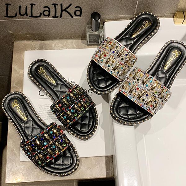 slippers lulaika 2021 summer ladies fashion rhinestones round head shoes wild wear casual low heel non-slip beach, Black
slippers lulaika 2021 summer ladies fashion rhinestones round head shoes wild wear casual low heel non-slip beach, Black