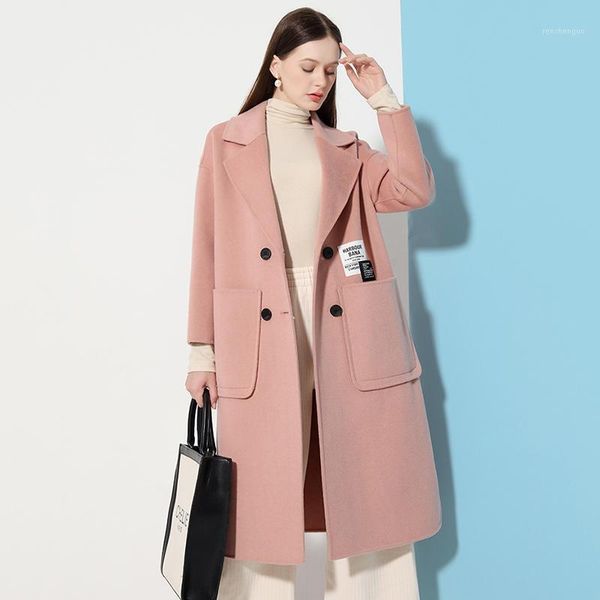 women's wool & blends loose coat women autumn winter 2021 elegant fashion suit collar wide-waisted print long double-faced woolen outer, Black
women's wool & blends loose coat women autumn winter 2021 elegant fashion suit collar wide-waisted print long double-faced woolen outer, Black