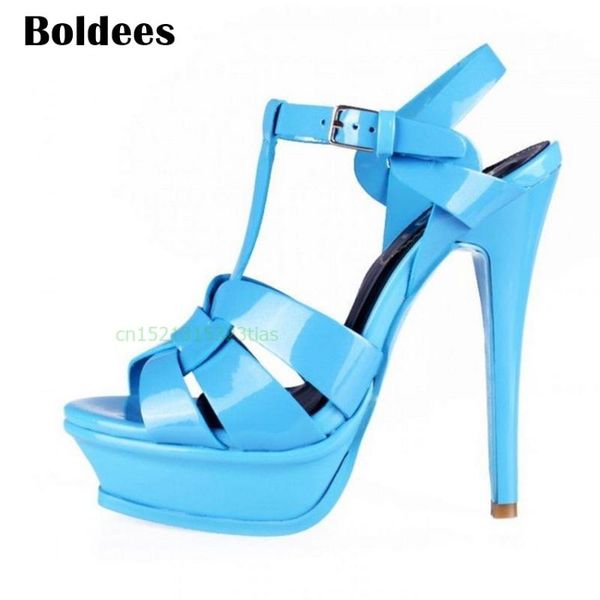 genuine leather heel sandals women platform footwear fashion lady shoes straps, Black