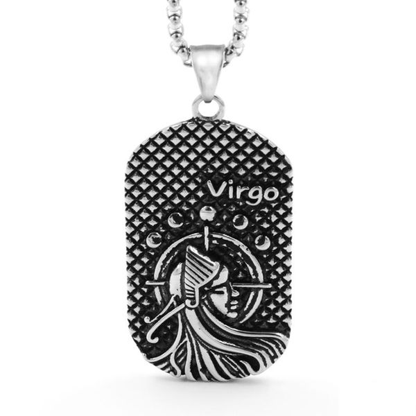 lovers punk 12 constellations sign men virgo charm necklaces pendants stainless steel dog tags necklace for jewelry gift chokers, Golden;silver
lovers punk 12 constellations sign men virgo charm necklaces pendants stainless steel dog tags necklace for jewelry gift chokers, Golden;silver