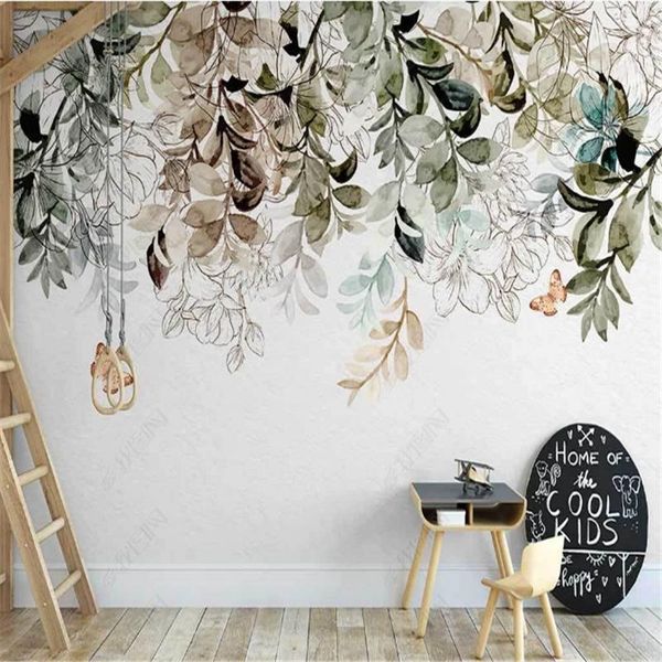 nordic mural wallpapers for living room small fresh leaves butterfly indoor minimalist background wall paper home decor
nordic mural wallpapers for living room small fresh leaves butterfly indoor minimalist background wall paper home decor