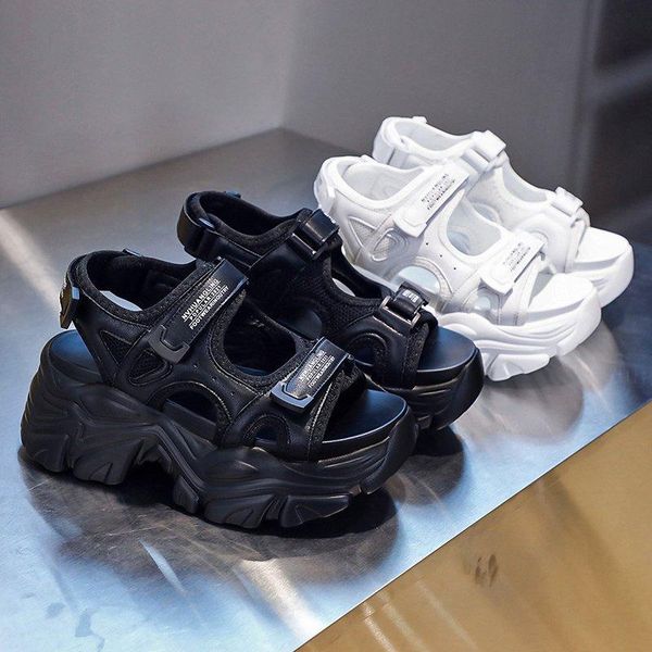 summer fashion platform sandals women hook & loop casual high heels white black flats shoes for 
summer fashion platform sandals women hook & loop casual high heels white black flats shoes for