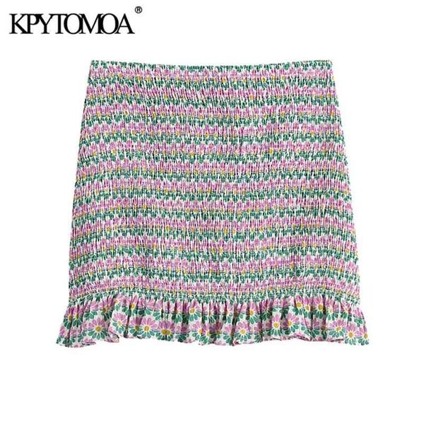 women chic fashion floral print smocked elasitc mini skirt high waist ruffled female skirts mujer 210420, Black
women chic fashion floral print smocked elasitc mini skirt high waist ruffled female skirts mujer 210420, Black