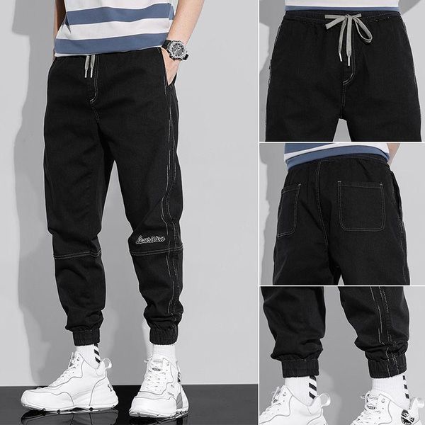 men's pants autumn and winter jeans embroidered hip hop personality stitching loose large size workwear overall, Black
men's pants autumn and winter jeans embroidered hip hop personality stitching loose large size workwear overall, Black