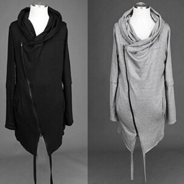 men's hoodies & sweatshirts men thin personality inclined zipper hooded cloak nightclub streetwear mens gothic style hip hop sweatshirt, Black
men's hoodies & sweatshirts men thin personality inclined zipper hooded cloak nightclub streetwear mens gothic style hip hop sweatshirt, Black