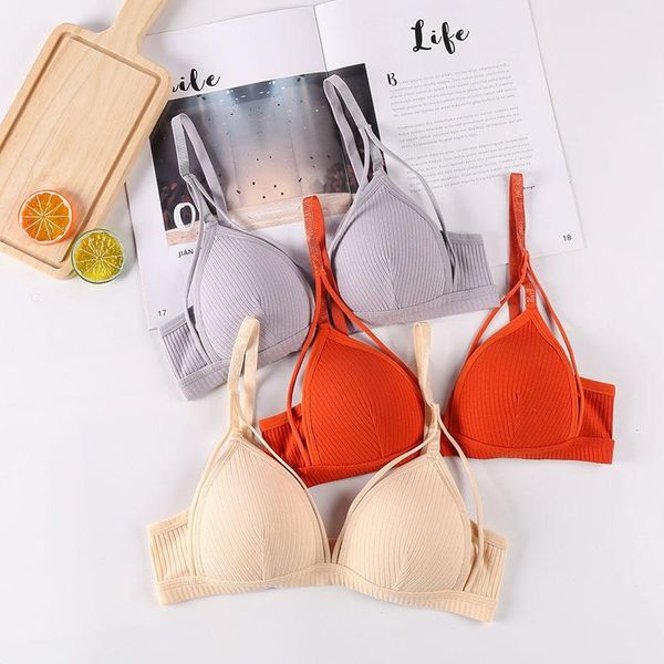 bras women backless seamless underwear push up wire bralette, Red;black