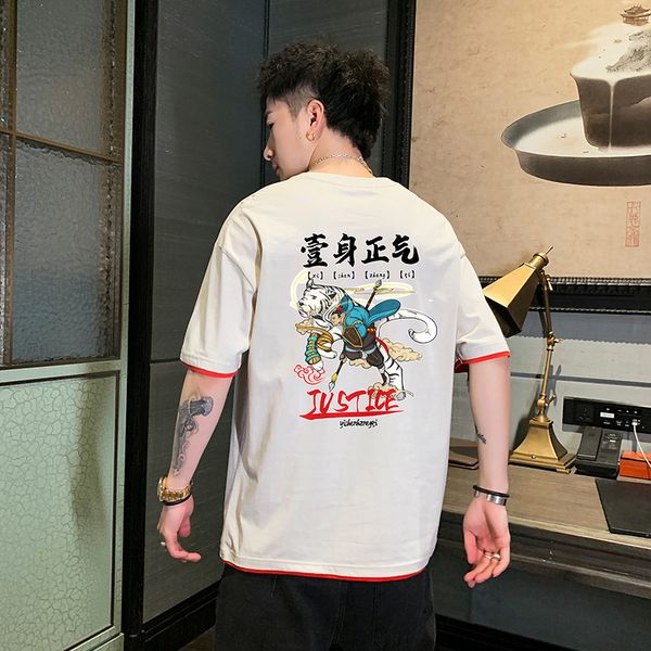 men's t shirts short t-shirt national trend 2021 summer pure cotton loose cloth fashion brand half sleeve, White;black
men's t shirts short t-shirt national trend 2021 summer pure cotton loose cloth fashion brand half sleeve, White;black