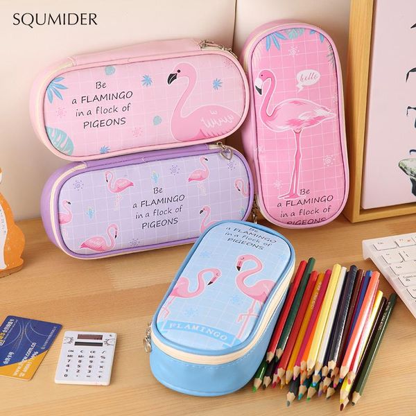 pencil bags flamingo case pu leather zipper pen holder large storage bag school supplies stationery gift box
pencil bags flamingo case pu leather zipper pen holder large storage bag school supplies stationery gift box
