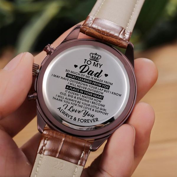 wristwatches to my dad-engraved waterproof watch mens birthday gift,boyfriend gift watche, watche christmas presents, Slivery;brown
wristwatches to my dad-engraved waterproof watch mens birthday gift,boyfriend gift watche, watche christmas presents, Slivery;brown