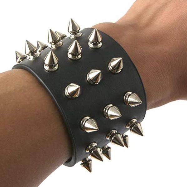 charm bracelets gothic rock punk bracelet three row cuspidal spikes rivet stud wide cuff pu leather jewelry gift for men women, Golden;silver
charm bracelets gothic rock punk bracelet three row cuspidal spikes rivet stud wide cuff pu leather jewelry gift for men women, Golden;silver