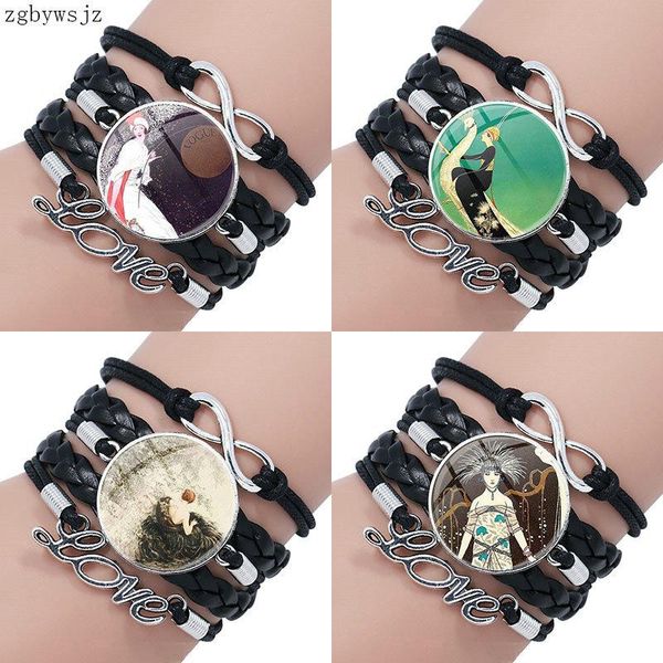 charm bracelets glass cabochon round multilayer black leather bracelet bangle jewelry gifts of woman and white peacock art deco, Golden;silver
charm bracelets glass cabochon round multilayer black leather bracelet bangle jewelry gifts of woman and white peacock art deco, Golden;silver