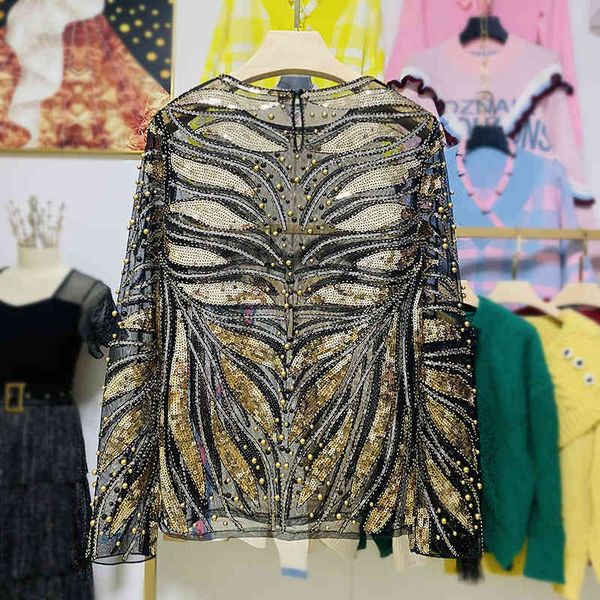 women elegant embroidered flares mesh sequins t-shirt round neck long sleeve fashion summer payty 16f1361 210510, White
women elegant embroidered flares mesh sequins t-shirt round neck long sleeve fashion summer payty 16f1361 210510, White