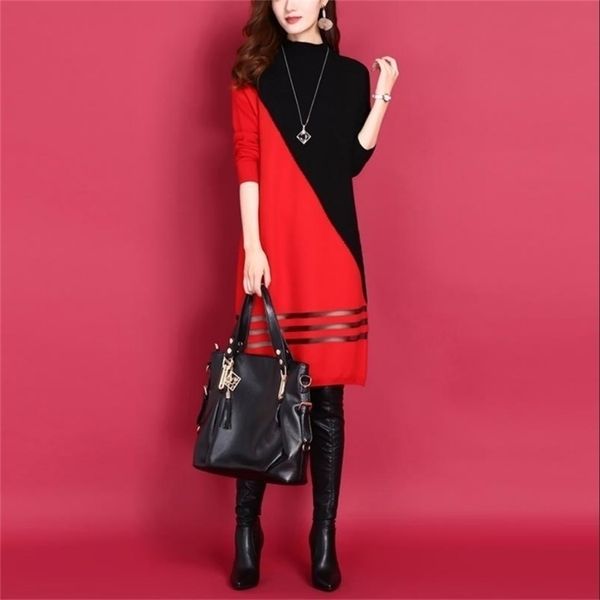 autumn winter knitted sweater dres fashion hit color mesh patchwork hem slim bottom dresses office lady 211109, Black;gray
autumn winter knitted sweater dres fashion hit color mesh patchwork hem slim bottom dresses office lady 211109, Black;gray