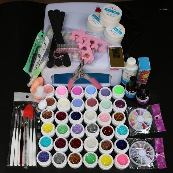pro 24w led 36w uv gel polish with white lamp & 36 color nail art tools set kit coat base si-1111
pro 24w led 36w uv gel polish with white lamp & 36 color nail art tools set kit coat base si-1111