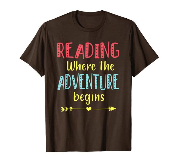 reading where adventure begin book lovers t-shirt, White;black 
reading where adventure begin book lovers t-shirt, White;black