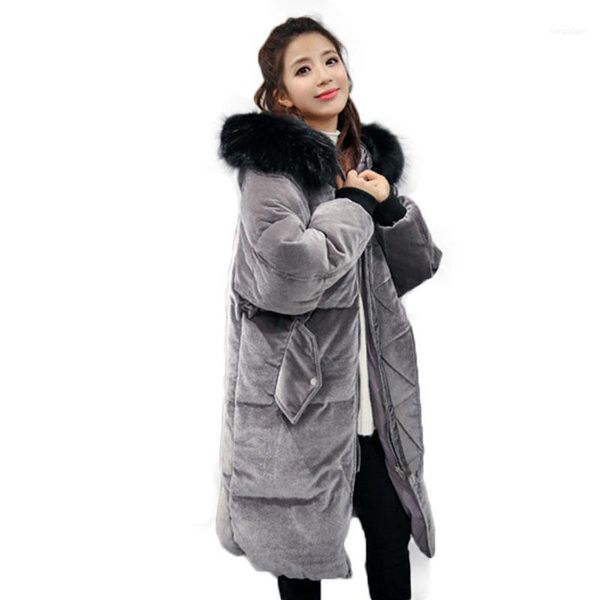 women's down & parkas 2021 fashion winter long large hooded fur collar velvet coat loose woman jacket warm thicken female outwears1, Black
women's down & parkas 2021 fashion winter long large hooded fur collar velvet coat loose woman jacket warm thicken female outwears1, Black