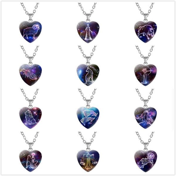 fashion twelve constellation heart glass pendant necklace party home women purple starry sky charm gifts decor, Silver
fashion twelve constellation heart glass pendant necklace party home women purple starry sky charm gifts decor, Silver