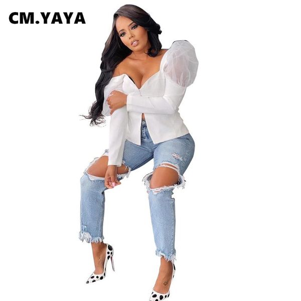 cm.yaya women t-shirt solid mesh puff full sleeve v-neck sheath elastic office lady high streetwear fashion clothing 2021 women's, White
cm.yaya women t-shirt solid mesh puff full sleeve v-neck sheath elastic office lady high streetwear fashion clothing 2021 women's, White
