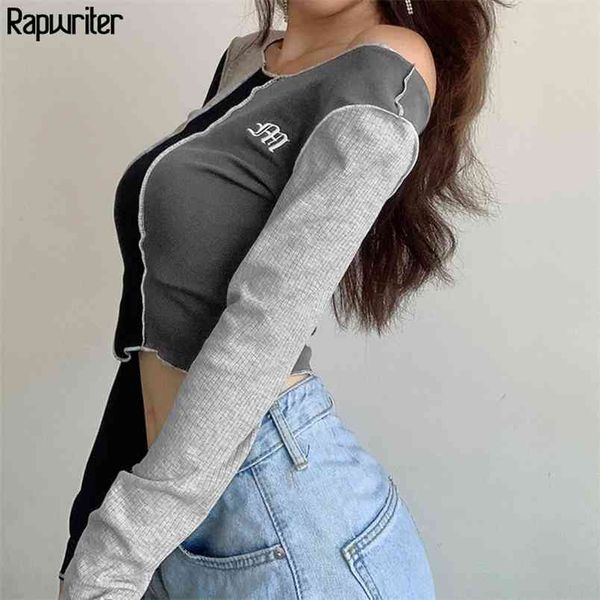 fashion patchwork edge long sleeve o-neck letter printed cropped women t shirt autumn harajuku streetwear slim tee y2k 210510, White
fashion patchwork edge long sleeve o-neck letter printed cropped women t shirt autumn harajuku streetwear slim tee y2k 210510, White