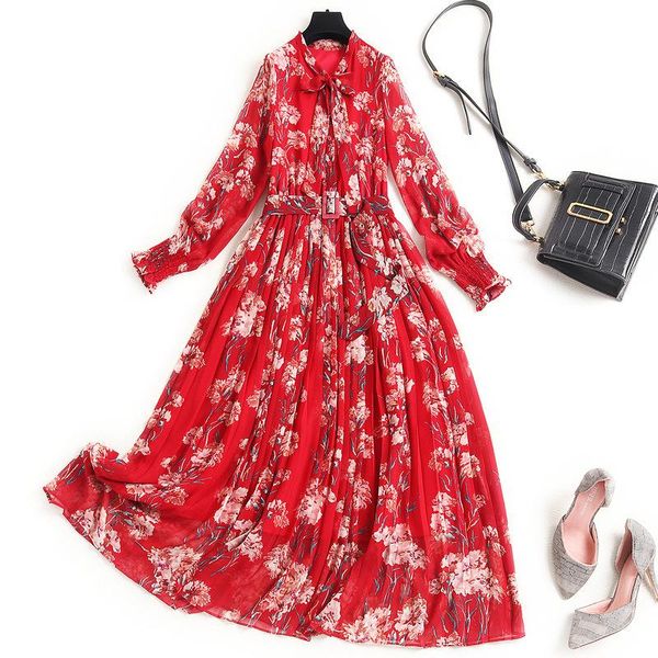 stunning women bow collar red floral chiffon dress 2021 spring designer brand lantern sleeve sashes elegant long dresses casual, Black;gray
stunning women bow collar red floral chiffon dress 2021 spring designer brand lantern sleeve sashes elegant long dresses casual, Black;gray