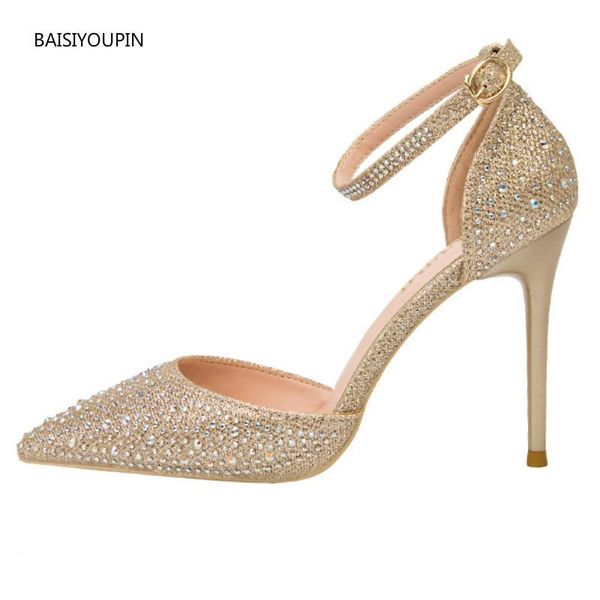dress shoes wedding bling women pumps summer pointed-toe crystal solid thin high heels sweet ladies office female pump, Black
dress shoes wedding bling women pumps summer pointed-toe crystal solid thin high heels sweet ladies office female pump, Black