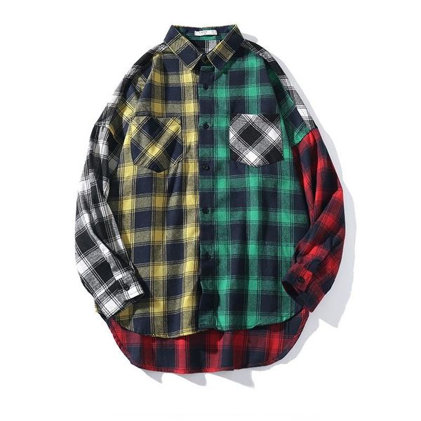 men's casual shirts kannisak brand contrast color oversize mens plaid long sleeves streetwear green red shirt for men/womens harajuku t, White;black
men's casual shirts kannisak brand contrast color oversize mens plaid long sleeves streetwear green red shirt for men/womens harajuku t, White;black
