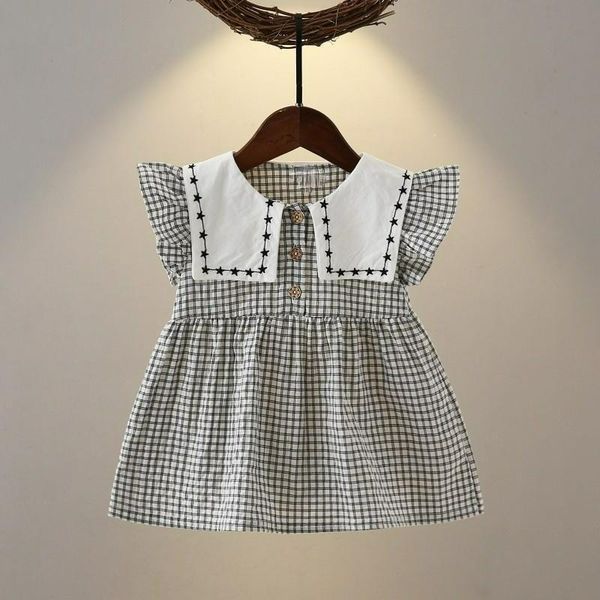 girl's dresses summer baby girl dress flying sleeve plaid princess button turn-down collar a-line kids children toddler clothes, Red;yellow
girl's dresses summer baby girl dress flying sleeve plaid princess button turn-down collar a-line kids children toddler clothes, Red;yellow