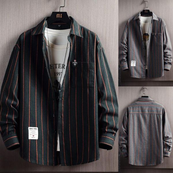 men's casual shirts 2021 classic autumn spring mens outerwear long sleeve lapel striped male button-down pocket leisure, White;black
men's casual shirts 2021 classic autumn spring mens outerwear long sleeve lapel striped male button-down pocket leisure, White;black