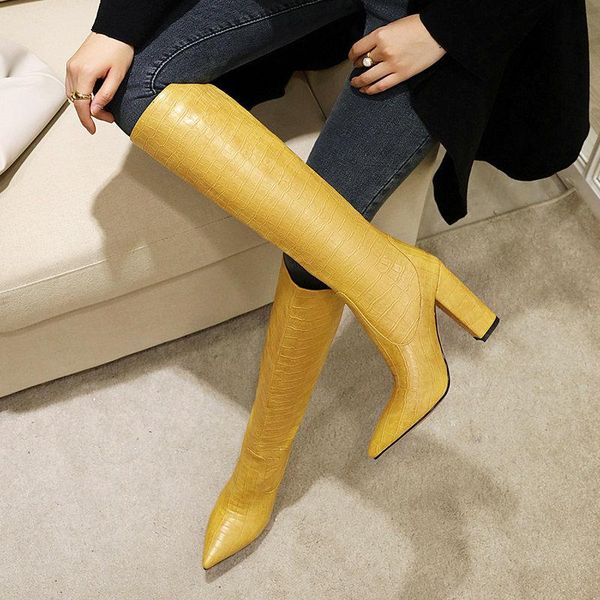 boots black white yellow faux snake skin knee high women square heel long slip on autumn winter woman's size 43
boots black white yellow faux snake skin knee high women square heel long slip on autumn winter woman's size 43