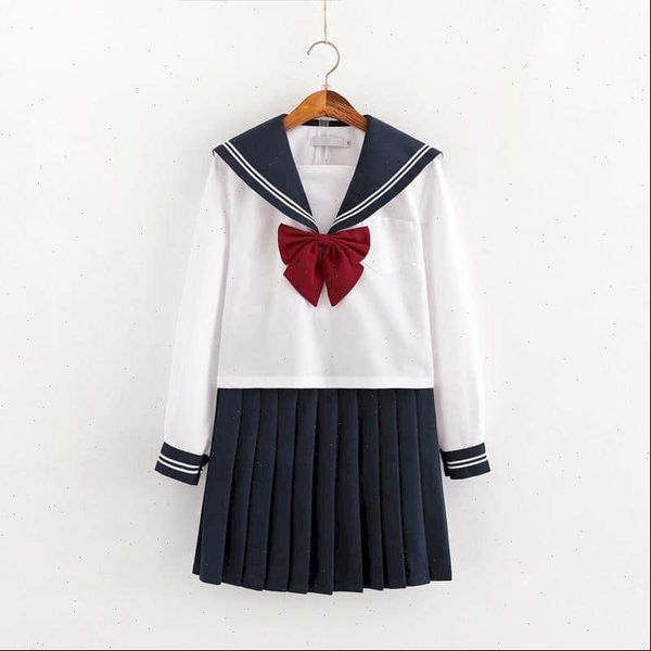 sailor suit japanese jk uniform women dress student jacket korean style long and short skirt navy cute sleeve college school, White
sailor suit japanese jk uniform women dress student jacket korean style long and short skirt navy cute sleeve college school, White