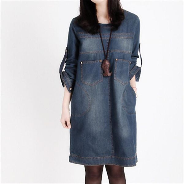 casual dresses plus size women clothing 2021 spring jeans dress woman vintage long sleeve loose denim for vestidos qh234, Black;gray
casual dresses plus size women clothing 2021 spring jeans dress woman vintage long sleeve loose denim for vestidos qh234, Black;gray