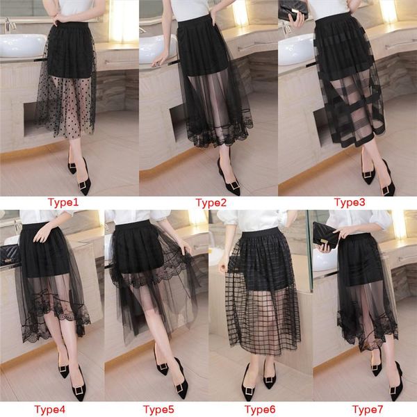 skirts tulle women lace mesh skirt summer casual vintage high waist elastic hollow out transparent, Black
skirts tulle women lace mesh skirt summer casual vintage high waist elastic hollow out transparent, Black