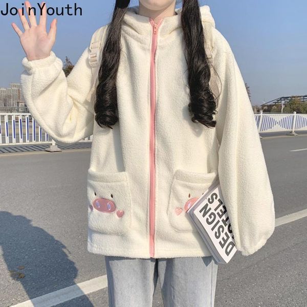 joinyouth hoodies women loose pockets zipper autumn japanese cartoon embroidered lamb hair velvet hooded sweatshirt jacket women's & s, Black
joinyouth hoodies women loose pockets zipper autumn japanese cartoon embroidered lamb hair velvet hooded sweatshirt jacket women's & s, Black