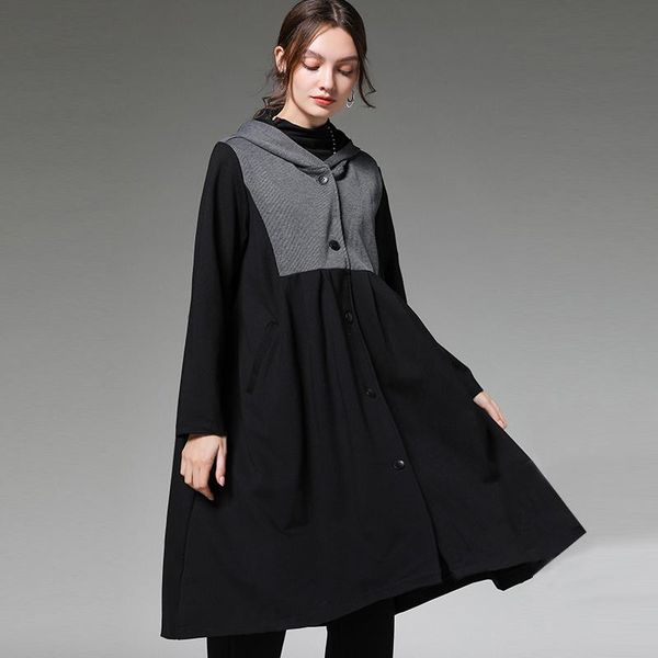 women's trench coats laides coat outwear hooded winter autumn plus size patchwork woman fashion casual trenches outwears oversized, Tan;black
women's trench coats laides coat outwear hooded winter autumn plus size patchwork woman fashion casual trenches outwears oversized, Tan;black