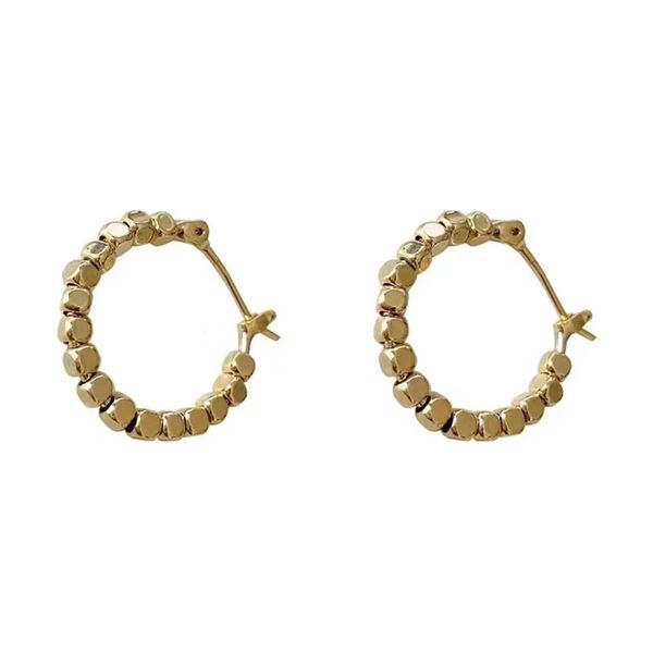vintage gold color cubes beaded earrings brass round geometric earrings for women circle minimalist hoop earrings, Golden;silver 
vintage gold color cubes beaded earrings brass round geometric earrings for women circle minimalist hoop earrings, Golden;silver