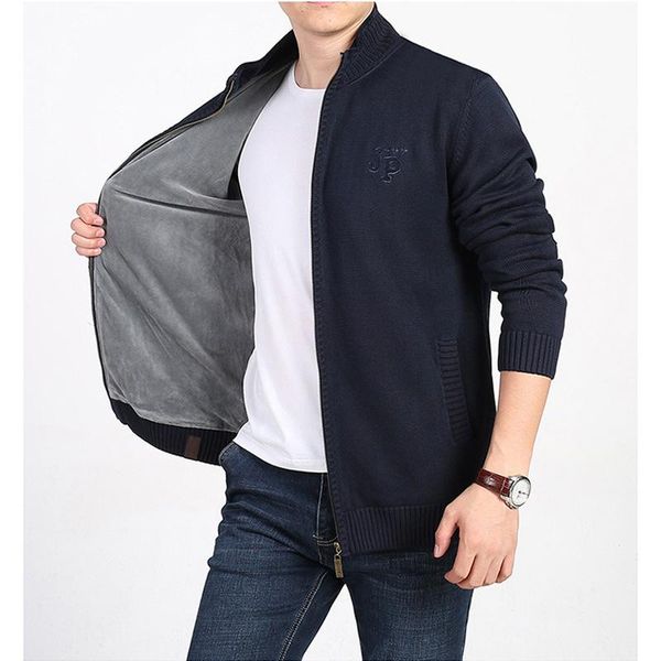 men's sweaters plus velvet winter sweater men brand thick solid cardigan zipper mens keep warm stand collar masculino, White;black
men's sweaters plus velvet winter sweater men brand thick solid cardigan zipper mens keep warm stand collar masculino, White;black