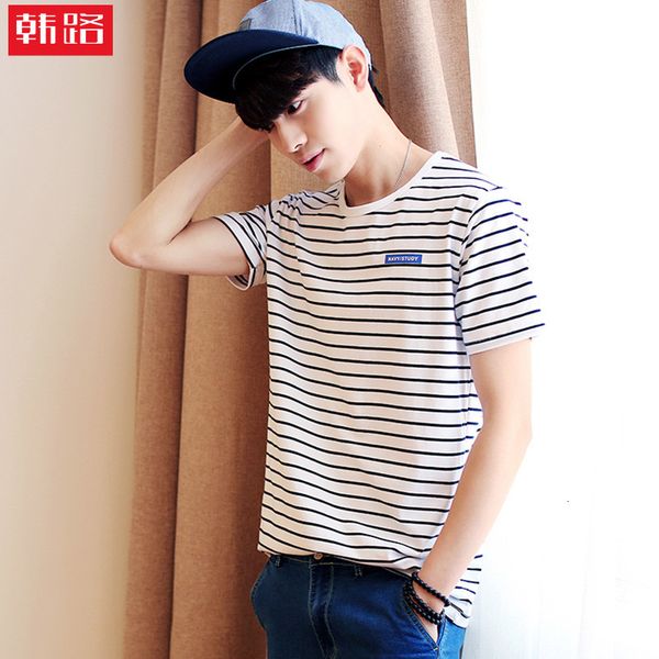 men's t shirts hanluxin 2021 spring and summer base t-shirt sea soul stripe short sleeve, White;black
men's t shirts hanluxin 2021 spring and summer base t-shirt sea soul stripe short sleeve, White;black
