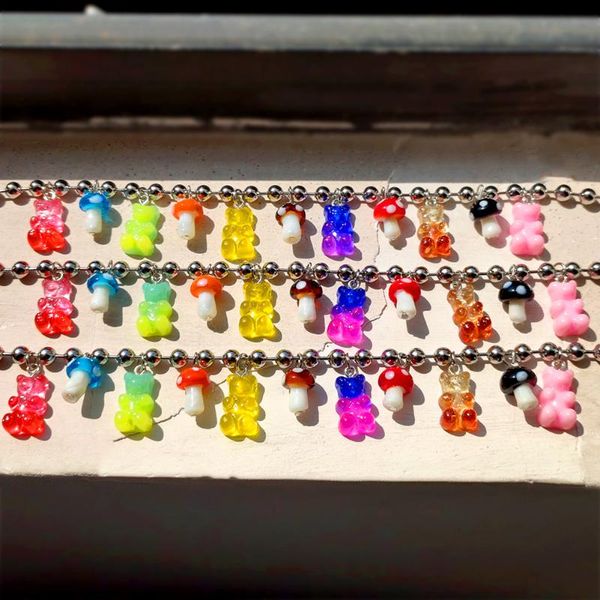 chains y2k trendy mushroom stainless steel beads chain necklace for women cute cartoon bear gummy choker 2021 party jewelry, Silver
chains y2k trendy mushroom stainless steel beads chain necklace for women cute cartoon bear gummy choker 2021 party jewelry, Silver