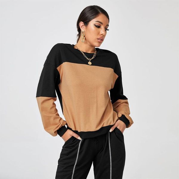 women's two piece pants autumn winter ins casual sports set contrast color patchwork pullover long sleeve sweatshirt loose women tracks, White
women's two piece pants autumn winter ins casual sports set contrast color patchwork pullover long sleeve sweatshirt loose women tracks, White