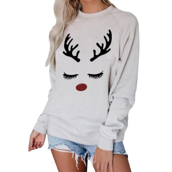 women\u00b4s reindeer pullover, casual long sleeve round neck loose fit christmas sweatshirt women's blouses & shirts, White
women\u00b4s reindeer pullover, casual long sleeve round neck loose fit christmas sweatshirt women's blouses & shirts, White