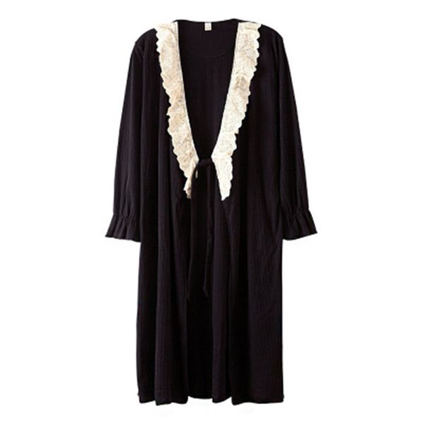 women's sleepwear kimono women black 100% cotton homewear big size long sleeve v-neck lace night fashion clothes vintage pjs, Black;red
women's sleepwear kimono women black 100% cotton homewear big size long sleeve v-neck lace night fashion clothes vintage pjs, Black;red