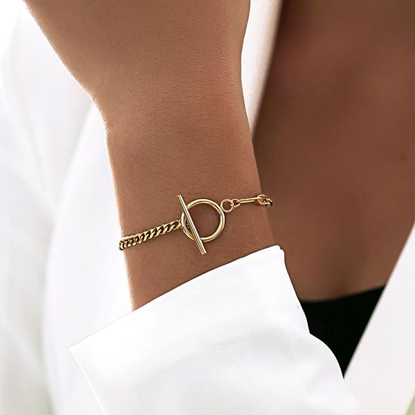 charm bracelets 2021 fashion cuban chain bracelet women royal gold color toggle clasp for jewelry gift, Golden;silver
charm bracelets 2021 fashion cuban chain bracelet women royal gold color toggle clasp for jewelry gift, Golden;silver