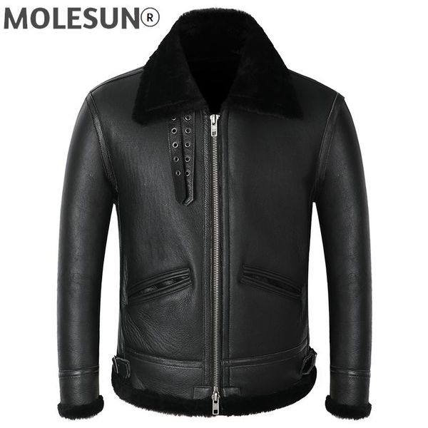 men's leather & faux akoosun genuine jacket men natural sheep shearling winter real fur coat plus size sheepskin kj, Black
men's leather & faux akoosun genuine jacket men natural sheep shearling winter real fur coat plus size sheepskin kj, Black